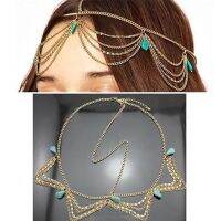 【Ready】Women Charm Bohemian Hair Crown Cuff Headband Headwrap Headdress Chain