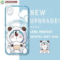 Jinsouwe เคสฝาหลังยางนิ่มลายการ์ตูนโดราเอมอนคริสตัลเคสโทรศัพท์เซลล์สำหรับเคสโทรศัพท์ OPPO A37