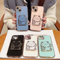 {Taoyitao case} Fortune Cat Folding Bracket Phone Case For Huawei Nova 10 9 8 7 6 5 Pro 4 3 3i 5i 7i 8i 5T 7SE 8SE 9SE 4E 3E Soft Plating Cover