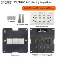 Amaoe TV EMMC 4 In 1 Reballing Stencil Jig Platform BGA153 BGA169 Repair Tools with Mbga-MY3 Net Location Board Magnetic Base Electrical Connectors