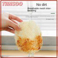 TIINSOO Loofah ผ้าเช็ดจาน จาระบีไม่ติด แผ่นใยขัด ของใหม่ แปรงทำความสะอาด อุปกรณ์สำหรับห้องครัว