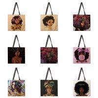 African women linen shopping bag ladies shoulder bag foldable shopping bag beach tote bag handbag