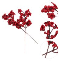 【LZ】☜  Artificial Holly Berry caules decorativos Natal Red Berry Picks Branch Sprays para arranjos de flores feriado 10pcs