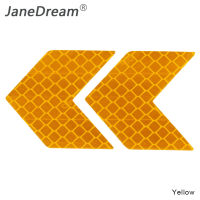 JaneDream สติกเกอร์เตือนลายลูกศรสติกเกอร์สะท้อนแสงติดรถยนต์ Yellow-2Pcs สำหรับรถจักรยานยนต์บาร์ท้ายอัตโนมัติกันชนความปลอดภัย BYD ATTO 3