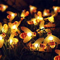 5M6.5M7M12M Solar LED Bee Shaped Lights String Solar Powered Fairy Lights For Outdoor Home Garden Fence Holiday Decoration