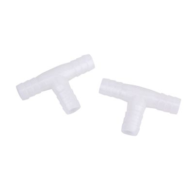 2 x 12mm Plastic Equal Tee Connector Barbed Pipe Fitting Air/Water Hose Joiner