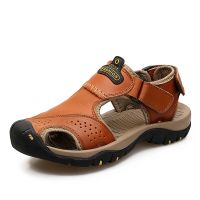 Summer New 2023 Mens Shoes Plus Size Leather Sandals Mens Fashion Outdoor Sandals Couple Sandals Size 38-48