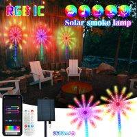 RGBIC Solar Waterproof Firework Smart LED Light Strip Neon Festoon Garland Outdoor Garden Bedroom Wedding Bar Decor Fairy Lamp