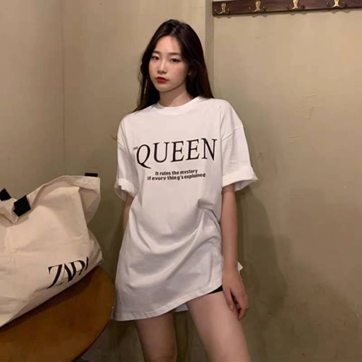 fashionjeans-เสื้อยืด-คอกลม-ลายอักษร-queen-แขนสั้น-ผ้านิ่ม-เสื้อยืดแฟชั่น-สไตล์เกาหลี-9652