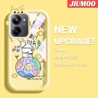 เคส JIUMOO สำหรับ Realme 10 Realme 10 Pro Plus 5G เคสลายการ์ตูนนักบินอวกาศสีสันสดใสน่ารักกล้องมอนสเตอร์ตัวน้อยนิ่มสำหรับเลนส์กันกระแทกแบบใสเคสมือถือป้องกันซิลิโคนเรียบง่ายปลอกความคิดสร้างสรรค์โปร่งใส