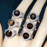 แหวนหินสโมกกี้ควอตซ์ Smoky quartz ฟรีไซส์