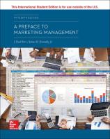 หนังสืออังกฤษใหม่ A Preface to Marketing Management (ISE) (15TH) [Paperback]