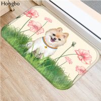 Hongbo Doormat Carpets Cartoon Dog Painting Cute Dog Print Mats Floor Kitchen Bathroom Rugs 40X60cm