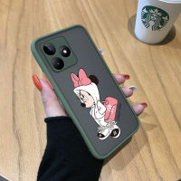 GGK เคสโทรศัพท์สำหรับ Realme C53 Realme Narzo N53เด็กผู้หญิงการ์ตูนน่ารักแฟชั่นมินี่เมาส์มีน้ำค้างแข็งโปร่งใสเคสโทรศัพท์มือถือกันกระแทกกล้องคลุมทั้งหมด