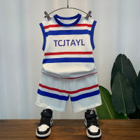 Boys Summer Suit 2022 New Childrens Clothing Baby Summer Childrens Summer Vest Shorts Thin Handsome Fashionable Clothing