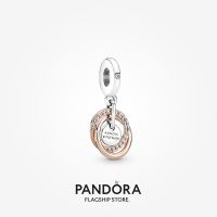 Official Store Pandora 14K Rose Gold Plated Family Always Encircled Dangle Charm