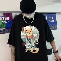 Samurai Shiba Inu Tshirt พิมพ์เสื้อผ้า Mens Graphic เสื้อ T ชาย/หญิงขนาดใหญ่เสื้อยืด100% Cotton Tees ฤดูร้อน Tee-เสื้อ