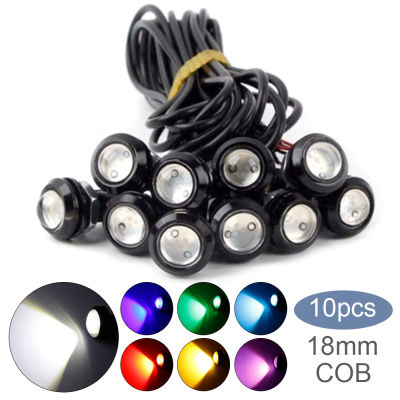 10Pcs 18Mm รถ Eagle Eye LED DRL กลางวันไฟเดย์ไลท์สำรองป้ายจอดรถโคมไฟ