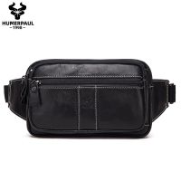 ▪◐卍 xing lu nan HUMERPAUL Genuine Cow Leather Men Waist Bag Pack Belt Hoop Hip Mobile Phone Holder Fashion Bag For Men