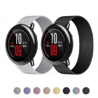 【CHUYANG SHOP】   สายรัดห่วงแม่เหล็กสำหรับ Xiaomi Huami Amazfit Pace Stratos 3 2/2วินาทีสมาร์ทดูวงสายรัดข้อมือสแตนเลสสำหรับ Amazfit GTR 2E /Gtr 47