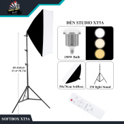 Bộ đèn studio XT5A có remote - Kèm Softbox 50x70cm, chân đèn 2m