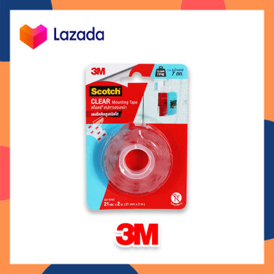 3M Scotch เทปกาวสองหน้าใส เทปกาวสองหน้า เทปกาว 2 หน้าใส เทปกาว 2 หน้า 3M Scotch สีใส ยาว 2 เมตร