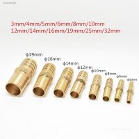 ✠㍿♘ 3mm 4mm 6mm 8mm 10mm 12mm 14mm 19mm 25mm Brass Straight Hose Pipe Fitting Equal Barb Gas Copper Barbed Coupler Connector Adapter