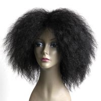 【CW】 Short Synthetic Fluffy Wig for Resistant Afro Kinky Curly Use Wigs