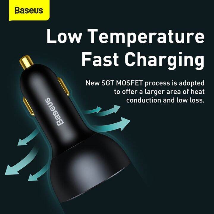 baseus-ที่ชาร์จที่ชาร์จแบตในรถเร็ว160w-5-0-qc-4-0-pd-3-0-usb-type-c-65w-สำหรับแล็ปท็อป-macbook-pro