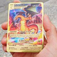 2023การ์ดโปเกม่อน Charizard Ash Ketchum Energy Gold Metal Card Gengar Arceus หายากคอลเลกชันเกมการต่อสู้บัตรผู้ฝึกอบรมเกมไพ่ของขวัญเด็ก