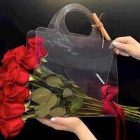 ✇❏♞ 1PC Transparent Flower Bouquet Bag Box Fresh Flower Wrapping Handbag for Wedding Valentines Day Rose Flowers Bags Party Gift Box