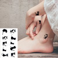 Waterproof Temporary Tattoo Sticker Cat Fox Animal Fake Tatto Flash Tatoo Neck Hand Back Foot Shoulder for Kids Women Men Stickers