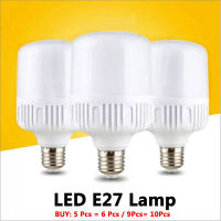 หลอดไฟ LED โคมไฟ E27 220-240โวลต์แสงสมาร์ท IC พลังงาน5วัตต์10วัตต์15วัตต์20วัตต์30วัตต์40วัตต์50วัตต์ความสว่างสูงสำหรับห้องนั่งเล่นซูเปอร์มาร์เก็ตโรงรถ