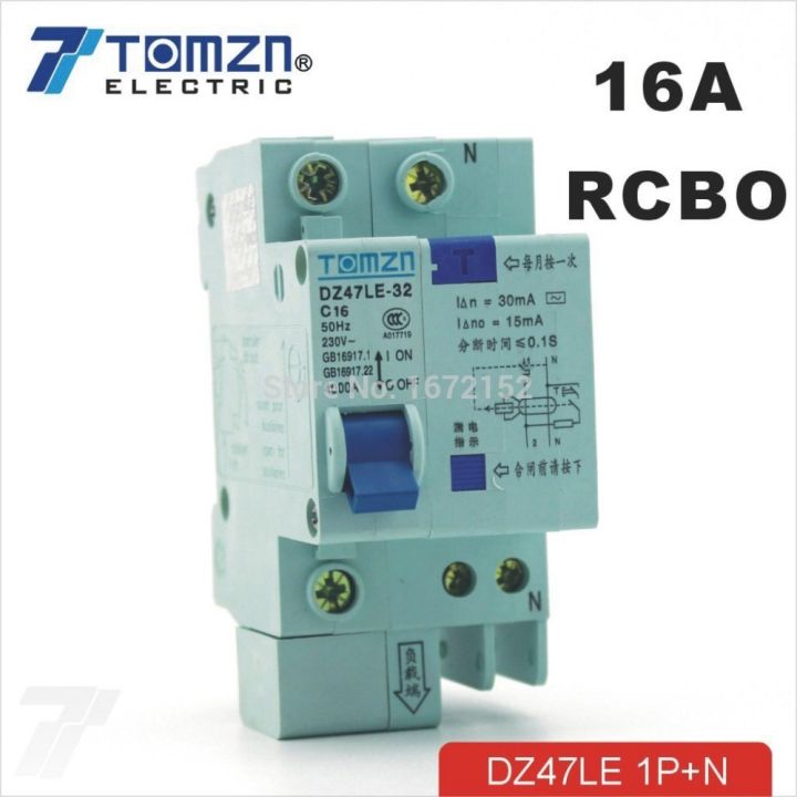 in-stock-quan59258258-16a-dz47le-1pn-ชนิด-c-230v-50hz-60hz-กระแสไฟตกค้างที่ไหลเกินและการรั่วไหล-rcbo