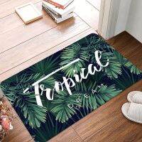 Green Tropical Palm Leaf Bathroom Accessories Sets Anti-slip Door Mat Carpet Bath Mat Set Mat for Bathroom Rug Home Room 50X80CM