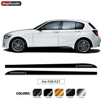 2 Pcs M Performance Decal Carbon Fiber Vinyl Door Side Stripe Skirt Sticker For BMW F20 F21 1 Series 116i 118s 118i 120i 125d