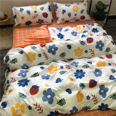 （HOT) ขายส่ง ins ผ้าปูเตียงนักเรียนผ้าปูเตียงชุดเครื่องนอนสี่ชิ้นสำหรับสาวๆสไตล์เกาหลี