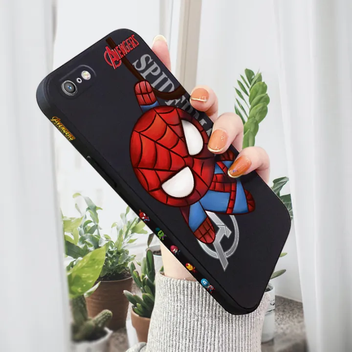 Jinsouwe Phone Case For Apple Iphone 6s Plus Case For Girls Boys Cartoon Spiderman Spider Man Square Edge Pattern Silicone Full Camera Protect Case Cover Lazada