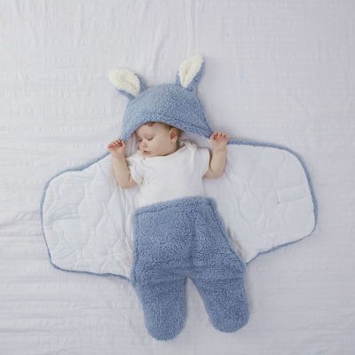 BM ผ้าห่มห่อตัวหนาทารกแรกเกิดถุงนอนกันกระแทกฤดูใบไม้ร่วงและฤดูหนาวแพ็กเด็กสินค้าแรกเกิดถุงห่อตัวทารก