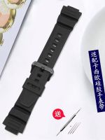 Suitable for Casio Casio silicone watch strap MCW-100H/110H W-S220 rubber watch chain replacement for men 【JYUE】