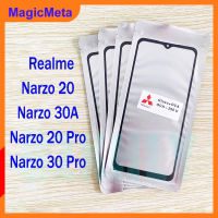 MagicMeta กระจกด้านนอกหน้าจอด้านหน้าพร้อมกาวโอก้าสำหรับ Realme Narzo 20 /Narzo 30A/Narzo 20 Pro/ Narzo 30 Pro หน้าจอ LCD แบบสัมผัสตัวเปลี่ยนกระจกด้านนอก