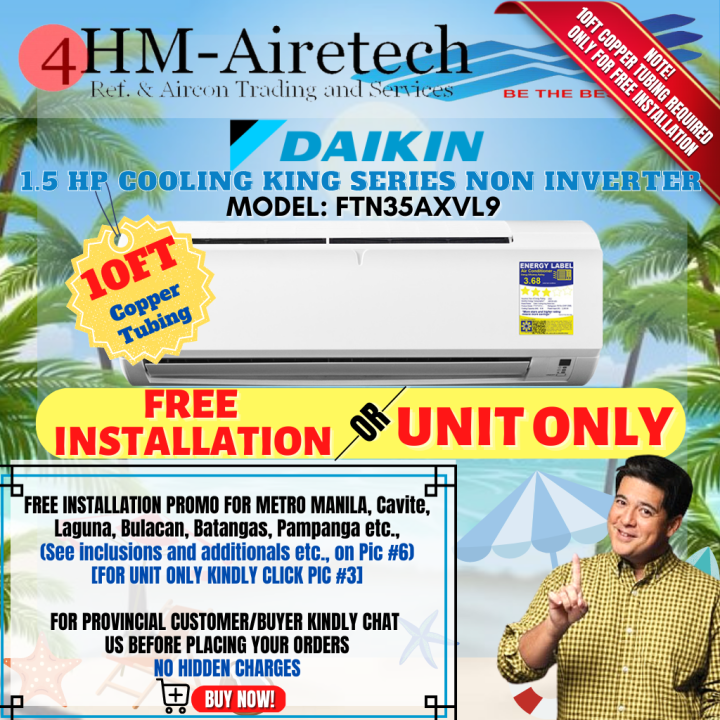 4HM DAIKIN 1.5HP R410A NONINVERTER SPLIT TYPE AIRCON COOLING KING