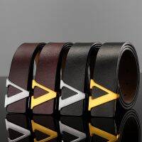 belt buckle big yards to restore ancient ways recreational pure cowhide leather letter V belts sell like hot cakes ↂ﹊