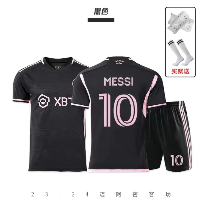 เสื้อกีฬาแขนสั้น-ลายทีมชาติฟุตบอล-miami-international-messi-jersey-ชุดเหย้า-สําหรับผู้ชาย-ชุดฝึกซ้อมทีมชาติซัมซุง-10-ชิ้น