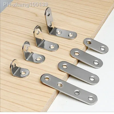 10pcs Stainless steel corner code cabinet cabinet triangle fixed laminate bracket 90 ° right Angle L-shaped thickened sheet