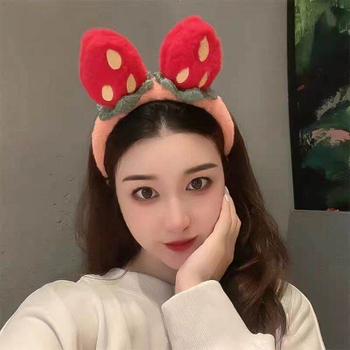 Uplus ที่คาดผมแฟชั่น ที่คาดศรีษะ สวมผม หูแมวน่ารัก ผ้ากำมะหยี่ขนนิ่ม