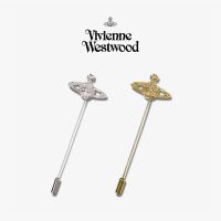 ☃Vivienne Westwood หลังจาก Viviennewood ออกจากพิมพ์สว่านแปซิฟิกตะวันตกพร้อมเข็มกลัดหมุดกลัดเนคไทดาวเสาร์สีทองและสีเงิน