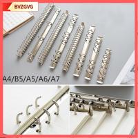 BVZGVG A4/B5/A5/A6/A7 DIY เครื่องใช้สำนักงาน โลหะ แผ่นจดบันทึก รีฟิล โฟลเดอร์ไฟล์หลวม คลิปหนีบกระดาษ ห่วงผูกโน๊ตบุ๊ค เครื่องผูกแหวน