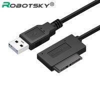 Robotsky Usb 2.0ไปยัง Sata Ii 13pin 76สายฮาร์ดดิสก์ Hdd ไดรเวอร์ตัวแปลงอะแดปเตอร์สำหรับ Lapcd/Dvd Rom