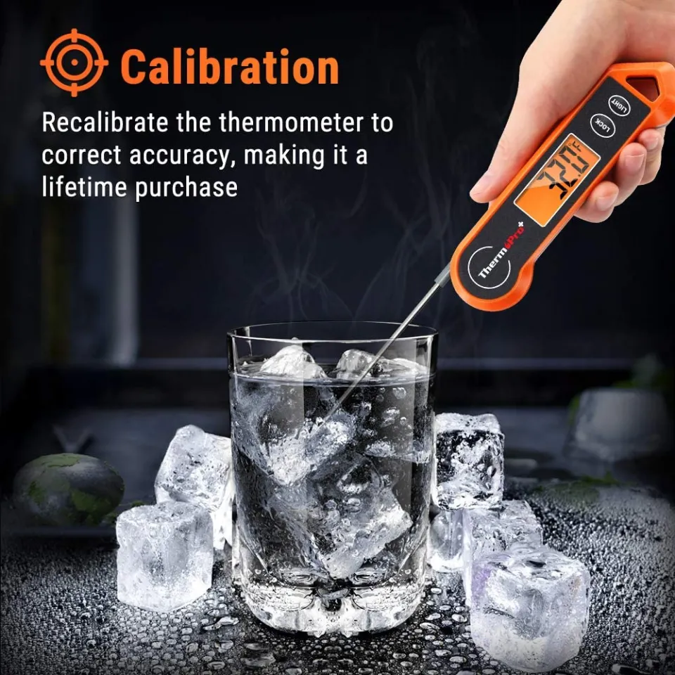 ThermoPro Digital Instant Read Meat Thermometer for Grilling Waterproof  Kitchen Food LCD Thermometer with Calibration & Backlight Smoker Oil Fry  Candy